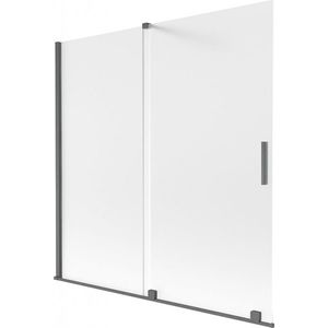 MEXEN/S - Velar dvojkrídlová posuvná vaňová zástena 160 x 150, dekor, grafit kartáčovaná 896-160-000-31-66 vyobraziť