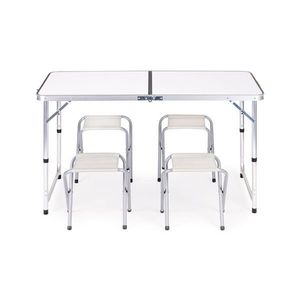 Turistický rozkladací stôl WILCO so sadou stoličiek biely vyobraziť