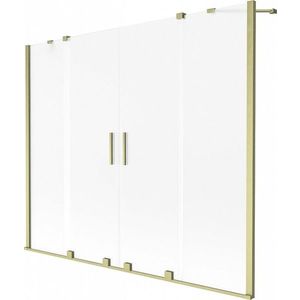 MEXEN/S - Velar Duo dvojkrídlová posuvná vaňová zástena 180 x 150, dekor, zlatá kartáčovaná 896-180-000-32-55 vyobraziť