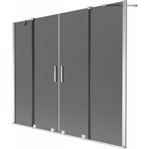 MEXEN/S - Velar Duo dvojkrídlová posuvná vaňová zástena 180 x 150, grafit, chróm 896-180-000-42-01 vyobraziť