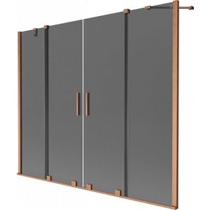MEXEN/S - Velar Duo dvojkrídlová posuvná vaňová zástena 180 x 150, grafit, meď kartáčovaná 896-180-000-42-65 vyobraziť