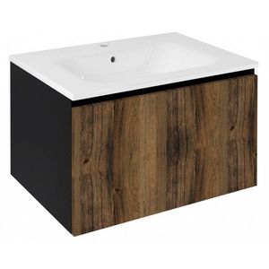 SAPHO - LOREA umývadlová skrinka 70x44x51, 2cm, 1x zásuvka, dub collingwood/čierna matná LE070-1935 vyobraziť