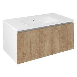 SAPHO - LOREA umývadlová skrinka 90x44x51, 2cm, 1x zásuvka, dub alabama/biela matná LE090-2231 vyobraziť