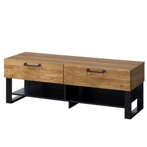 TV stolek Mosaic 24 135 cm z masivu dub medový/černý vyobraziť