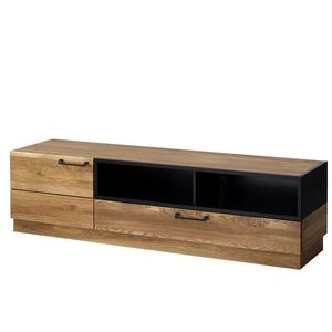 TV stolek Mosaic 25 170 cm z masivu dub medový/černý vyobraziť