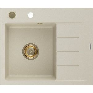 MEXEN/S MEXEN/S - Ben granitový drez 1 s odkvapkávačom ľavý 600 x 500 mm, béžový, sifón zlatá 6522605000-69-G vyobraziť