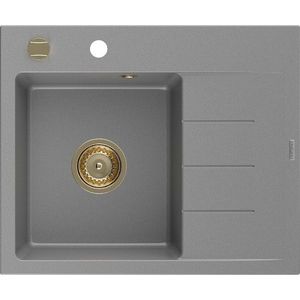 MEXEN/S MEXEN/S - Ben granitový drez 1 s odkvapkávačom ľavý 600 x 500 mm, sivý, sifón zlatá 6522605000-71-G vyobraziť