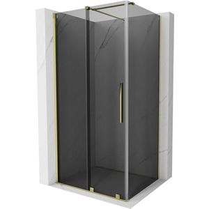 MEXEN/S - Velár sprchovací kút, posuvné dvere 90 x 75, grafit, zlato 871-090-075-41-50 vyobraziť