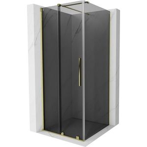 MEXEN/S - Velár sprchovací kút, posuvné dvere 90 x 90, grafit, zlato 871-090-090-41-50 vyobraziť