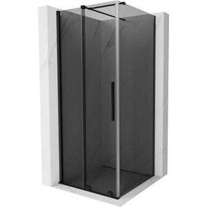 MEXEN/S - Velár sprchovací kút, posuvné dvere 90 x 90, grafit, čierna 871-090-090-41-70 vyobraziť