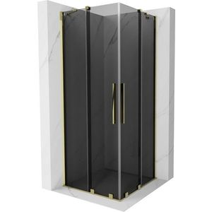 MEXEN/S - Velar Duo sprchovací kút, posuvné dvere 100 x 100, grafit, zlato 871-100-100-42-50 vyobraziť