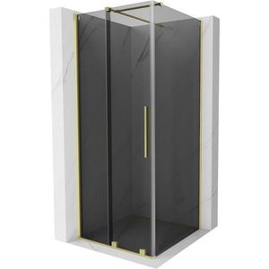 MEXEN/S - Velár sprchovací kút, posuvné dvere 110 x 110, grafit, zlato kartáčovaná 871-110-110-41-55 vyobraziť