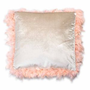 Vankúš Loreta 44 cm béžový zdobený perím vyobraziť