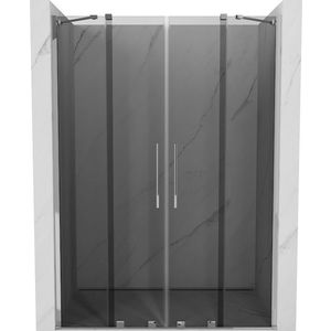 MEXEN/S - Velar Duo posuvné sprchové dvere 140, grafit, chróm 871-140-000-42-01 vyobraziť