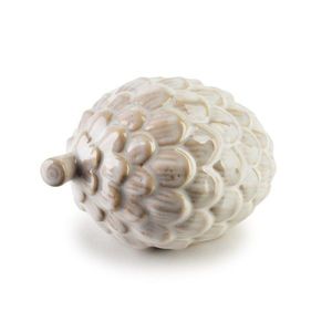 Vánoční keramická dekorace Hytte šiška 11 cm bílá vyobraziť