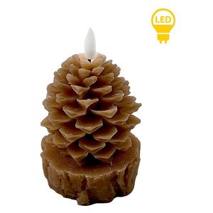 Vánoční LED dekorativní svíčka Nikolao Tre 15, 5 cm hnědá vyobraziť