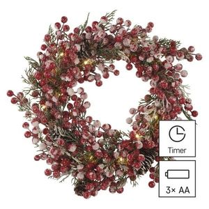 Vánoční LED věnec FLEUR červený vyobraziť