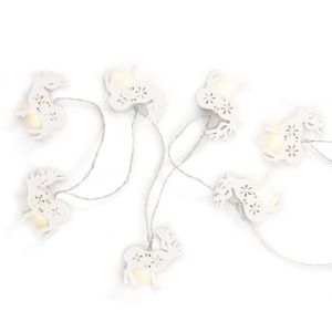 Vánoční světelný řetěz CRALA s dřevěnými soby bílý vyobraziť