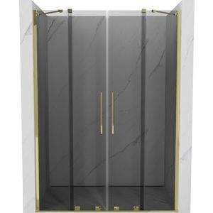 MEXEN/S - Velar Duo posuvné sprchové dvere 150, grafit, zlatá 871-150-000-42-50 vyobraziť