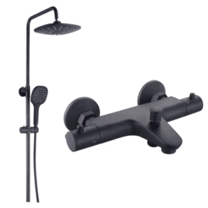Vaňový set MEXEN DENIS - hlavica + vaňová batéria čierna vyobraziť