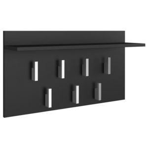 Vešiak na odevy s policou 2F matne čierny vyobraziť