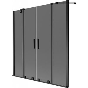 MEXEN/S - Velar Duo dvojkrídlová posuvná vaňová zástena 140 x 150, grafit, čierna 896-140-000-42-70 vyobraziť