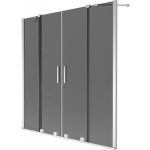 MEXEN/S - Velar Duo dvojkrídlová posuvná vaňová zástena 160 x 150, grafit, chróm 896-160-000-42-01 vyobraziť