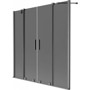 MEXEN/S - Velar Duo dvojkrídlová posuvná vaňová zástena 160 x 150, grafit, grafit kartáčovaná 896-160-000-42-66 vyobraziť