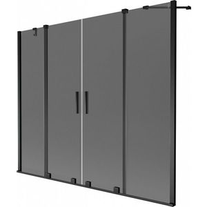 MEXEN/S - Velar Duo dvojkrídlová posuvná vaňová zástena 190 x 150, grafit, čierna 896-190-000-42-70 vyobraziť