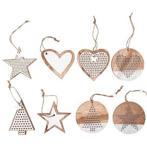 Vianočné závesné dekorácie SCANDI 8 ks mix druhov prírodný vyobraziť