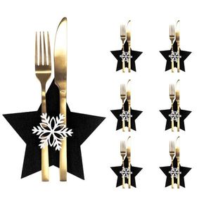 Vianočný obal na príbor Black Star 6 ks čierny vyobraziť