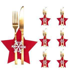 Vianočný obal na príbor Red Star 6 ks červený vyobraziť