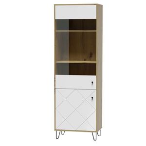 Vitrína Bilbao 63, 4 cm dub artisan/bílá vyobraziť