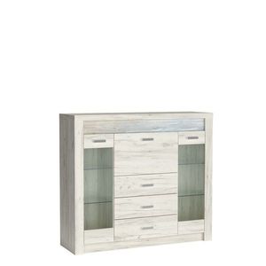 Vitrína Indianapolis 137 cm dub craft bílý vyobraziť