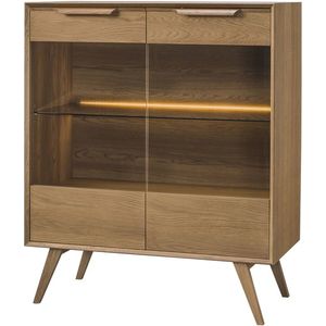 Vitrína Leo 16 II 105 cm s LED osvětlením dub Rustikal karamelový vyobraziť