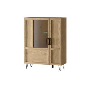 Vitrína Limbo 15 95 cm z masivu s LED osvětlením dub Artisan vyobraziť