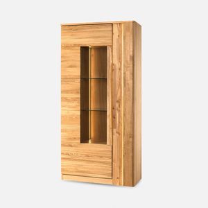 Vitrína London 12 98 cm z masivu s LED osvětlením dub přírodní vyobraziť