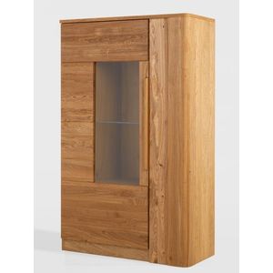 Vitrína London 15 98 cm z masivu s LED osvětlením dub přírodní vyobraziť