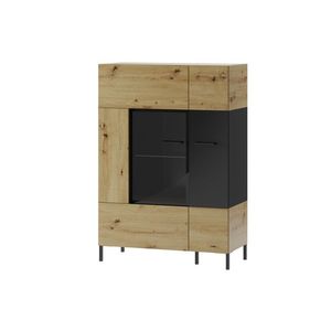 Vitrína Lucas II 15 90 cm dub Artisan/černá vyobraziť
