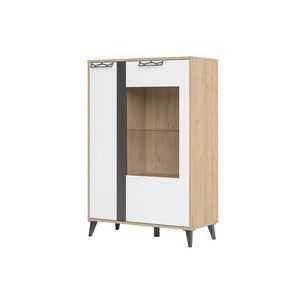 Vitrína Moet 15 90 cm ořech americký Jackson/bílý/grafit vyobraziť