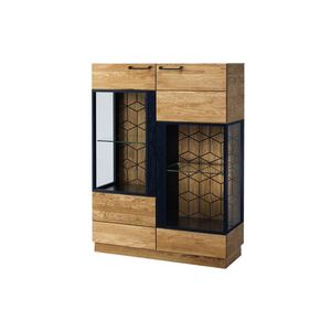 Vitrína Mosaic 15 107 cm z masivu dub medový/černá vyobraziť
