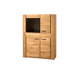 Vitrína Velvet II 15 s LED osvětlením 110 cm z masivu dub přírodní vyobraziť