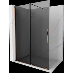 MEXEN/S - Velar Sprchová zástena posuvná Walk-in 150 x 200, grafit 8 mm, ružové zlato 871-150-000-43-60 vyobraziť