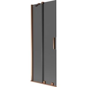 MEXEN/S - Velar dvojkrídlová posuvná vaňová zástena 70 x 150, grafit, ružové zlato 896-070-000-41-60 vyobraziť