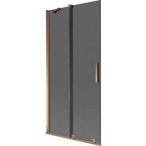 MEXEN/S - Velar dvojkrídlová posuvná vaňová zástena 95 x 150, grafit, ružové zlato 896-095-000-41-60 vyobraziť