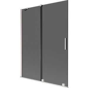 MEXEN/S - Velár dvojkrídlová posuvná vaňová zástena 130 x 150, grafit, nikel kartáčovaný 896-130-000-41-97 vyobraziť