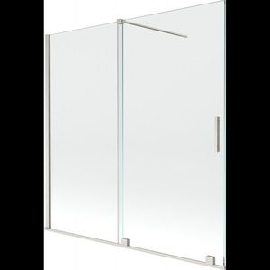 MEXEN/S - Velár dvojkrídlová posuvná vaňová zástena 160 x 150, transparent, nikel kartáčovaný 896-160-000-01-97 vyobraziť