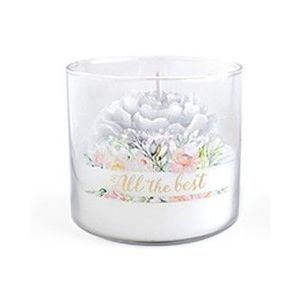 Vosková svíčka ve skle PEONY 10x9 cm bílá vyobraziť