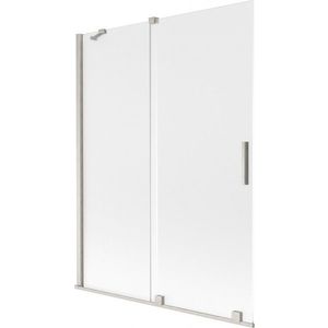 MEXEN/S - Velár dvojkrídlová posuvná vaňová zástena 130 x 150, dekor, nikel kartáčovaný 896-130-000-31-97 vyobraziť