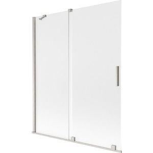 MEXEN/S - Velar dvojkrídlová posuvná vaňová zástena 140 x 150, dekor, nikel kartáčovaný 896-140-000-31-97 vyobraziť